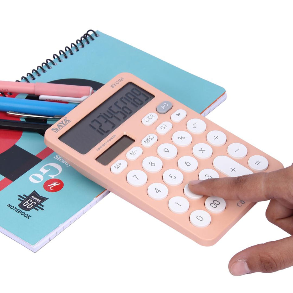 Saya Desktop Calculator | 12-Digit Display | Dual Power | Ultra-Light & Fast