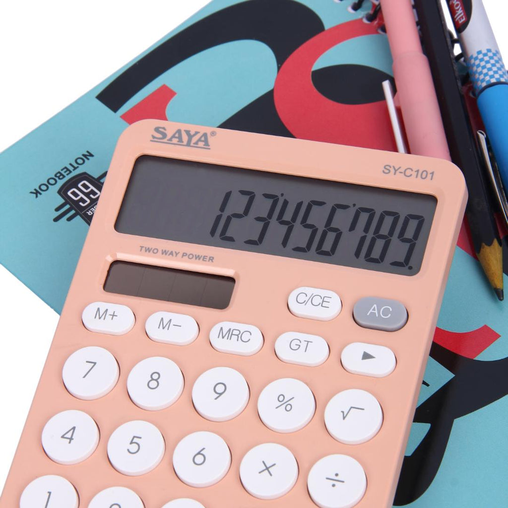 Saya Desktop Calculator | 12-Digit Display | Dual Power | Ultra-Light & Fast