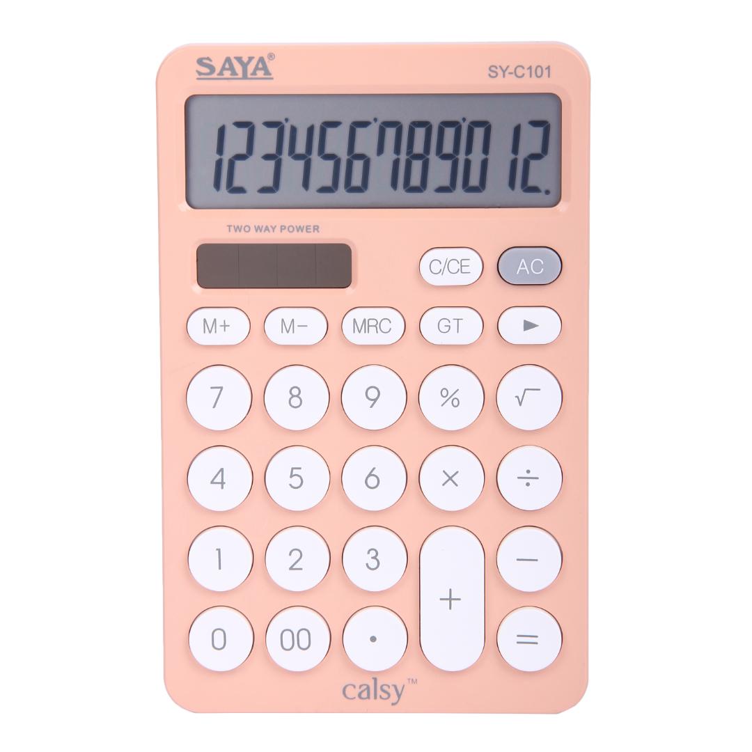 Saya Desktop Calculator | 12-Digit Display | Dual Power | Ultra-Light & Fast