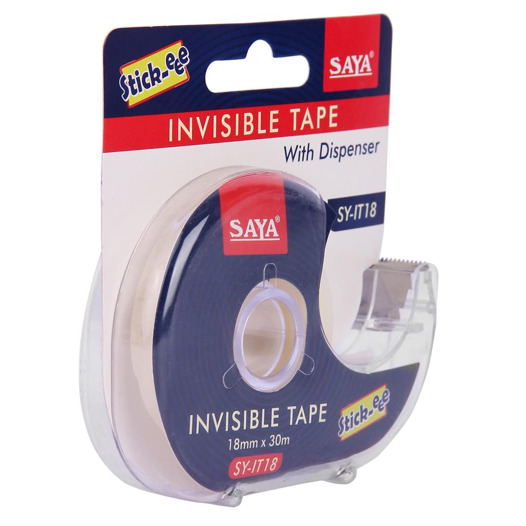Saya Invisible Tape with Easy-Cut Dispenser | Smooth Matte Finish | Refillable