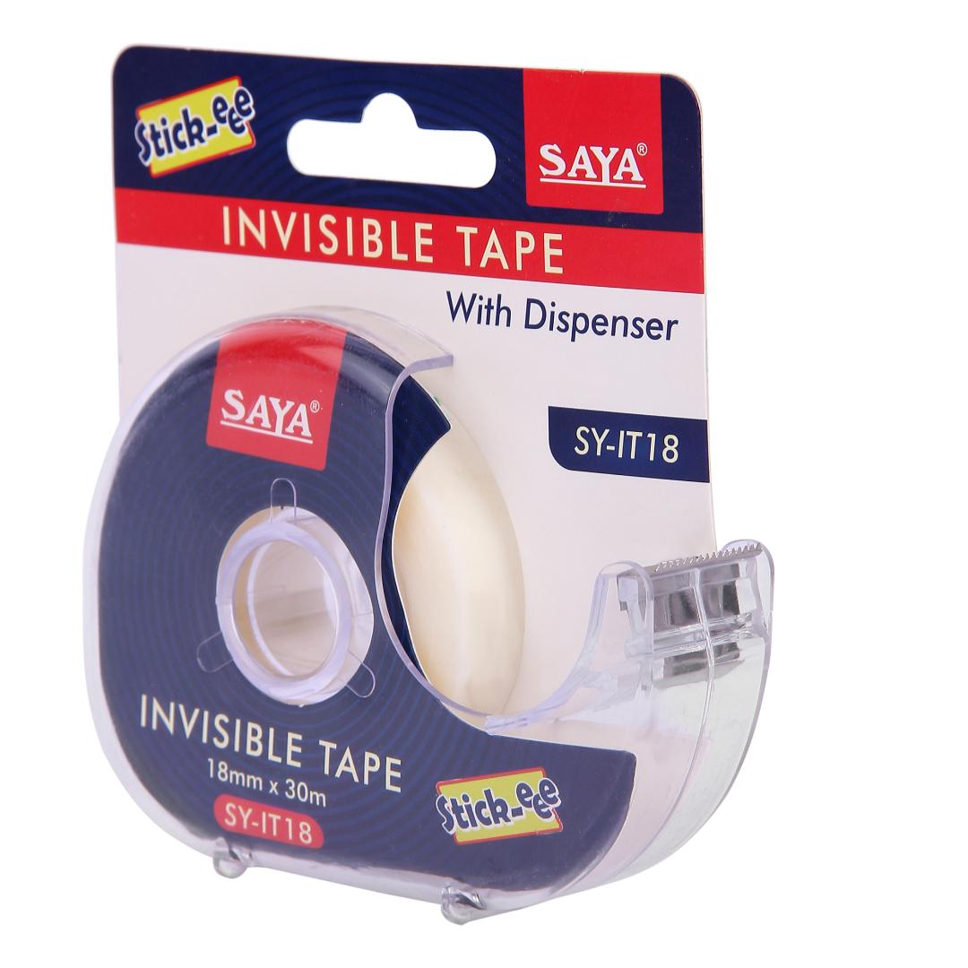 Saya Invisible Tape with Easy-Cut Dispenser | Smooth Matte Finish | Refillable