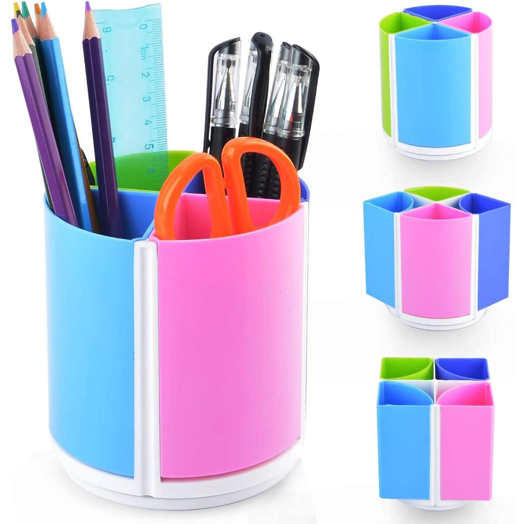 Saya Magic Pen Stand | 4-Compartment Rotatable Desk Organizer