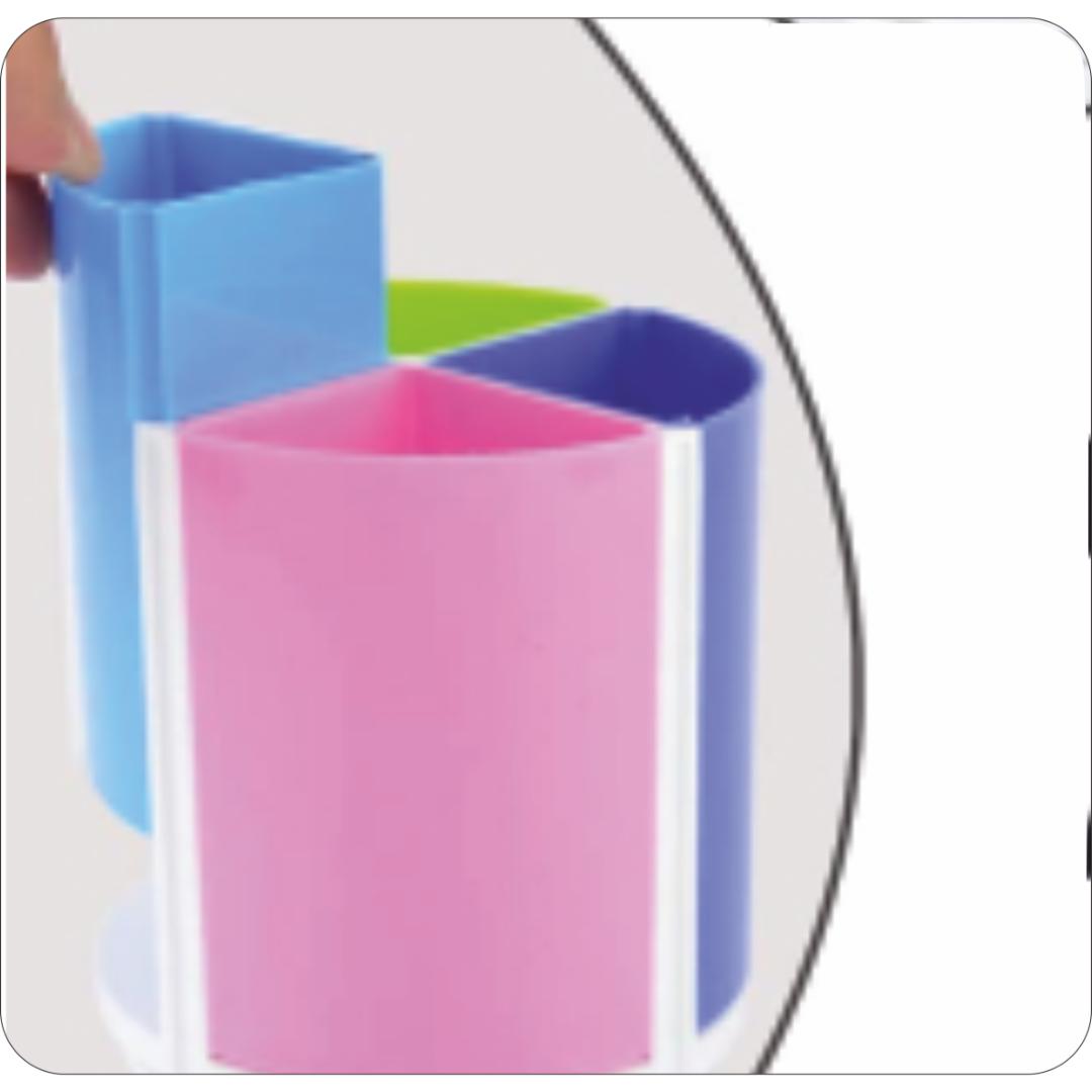 Saya Magic Pen Stand | 4-Compartment Rotatable Desk Organizer