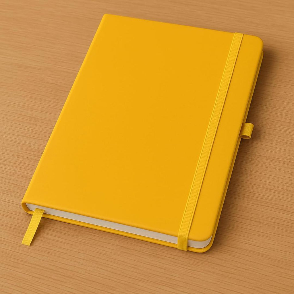 Cubic A5 PU Leather Hardbound Diary | Elastic Closure, Pen Holder & Bookmark