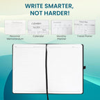 Cubic A5 PU Leather Hardbound Diary | Elastic Closure, Pen Holder & Bookmark