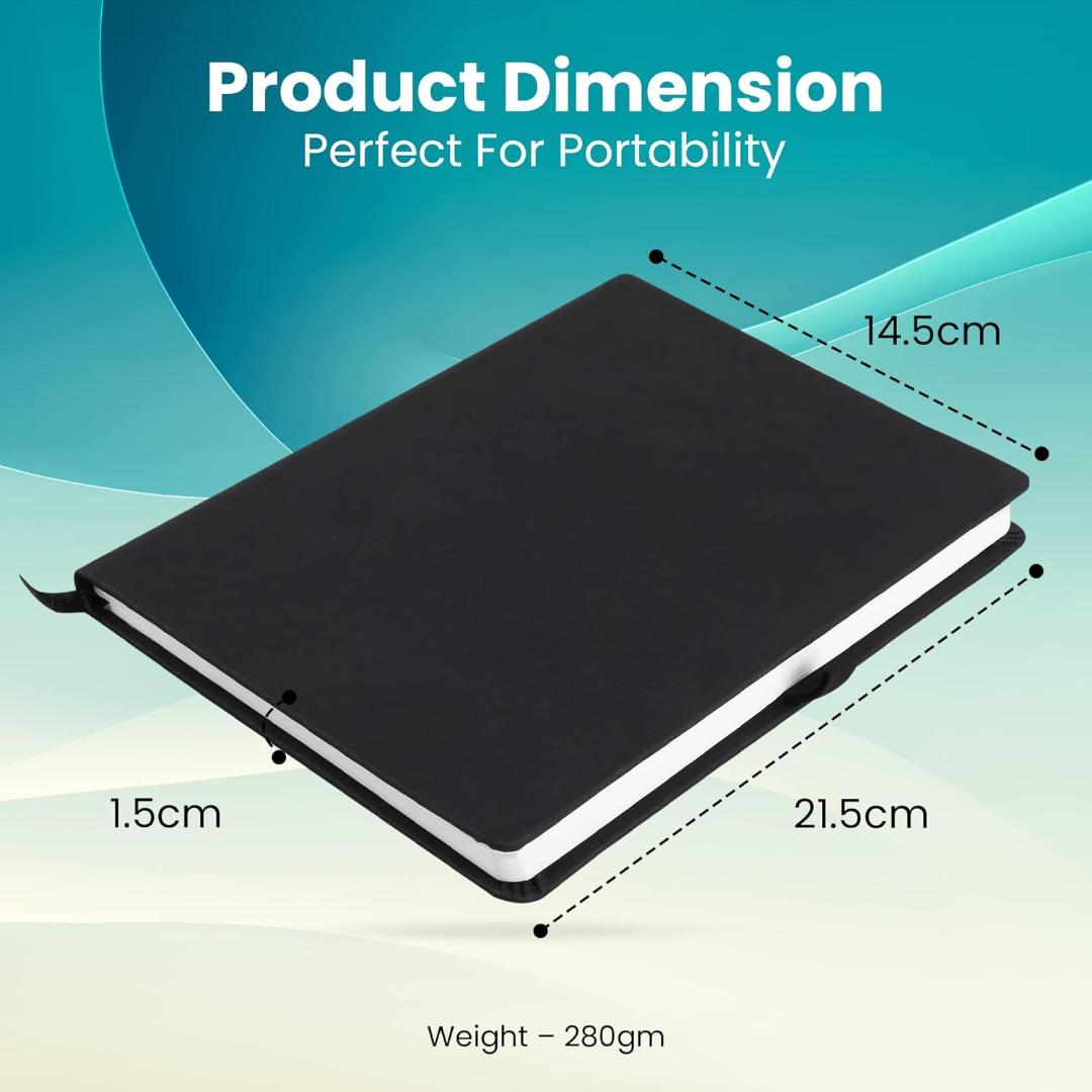 Cubic A5 PU Leather Hardbound Diary | Elastic Closure, Pen Holder & Bookmark