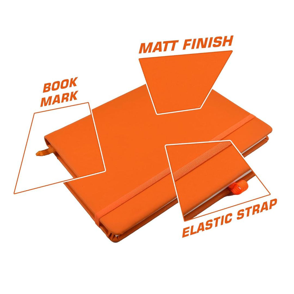 Cubic A5 PU Leather Hardbound Diary | Elastic Closure, Pen Holder & Bookmark