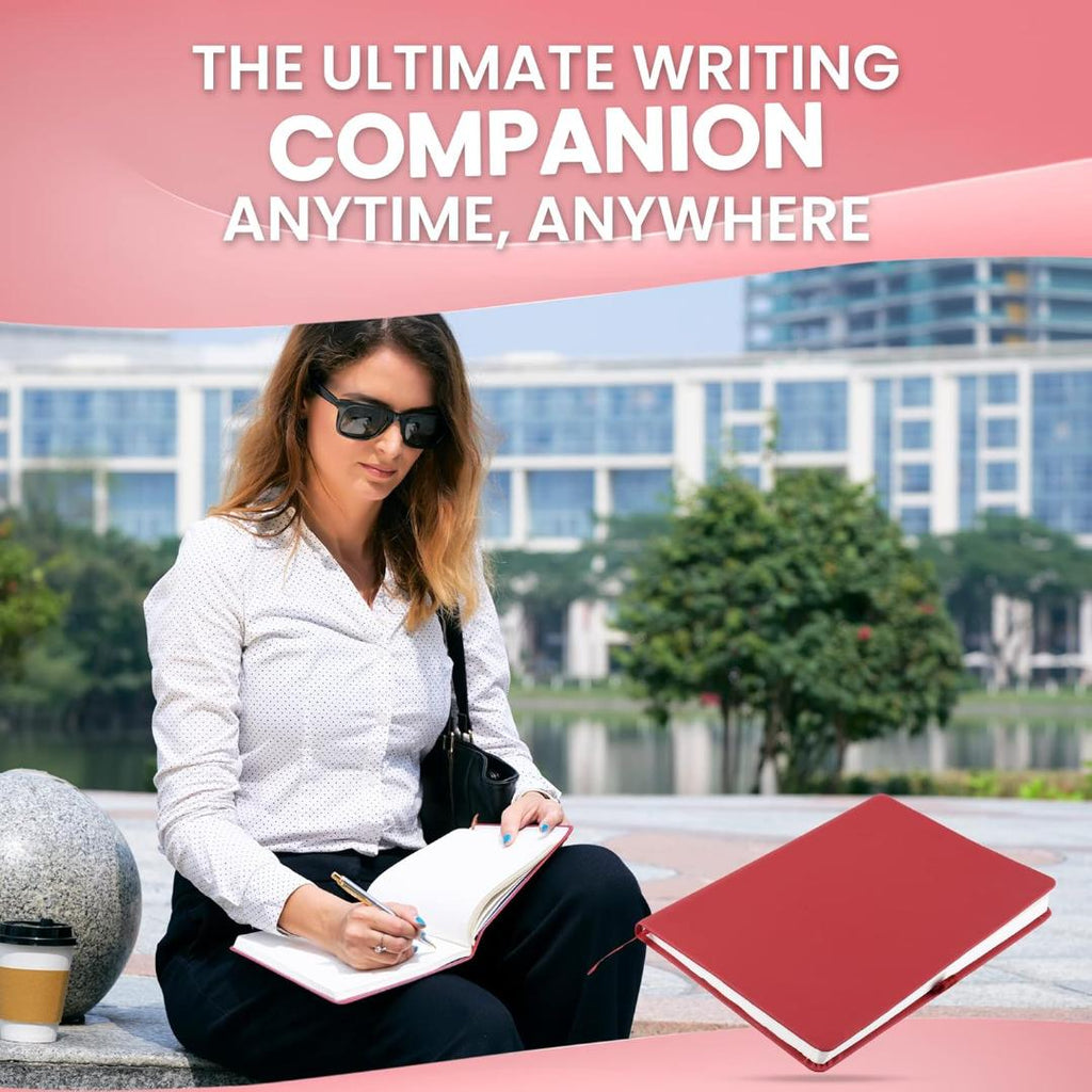 Cubic A5 PU Leather Hardbound Diary | Elastic Closure, Pen Holder & Bookmark