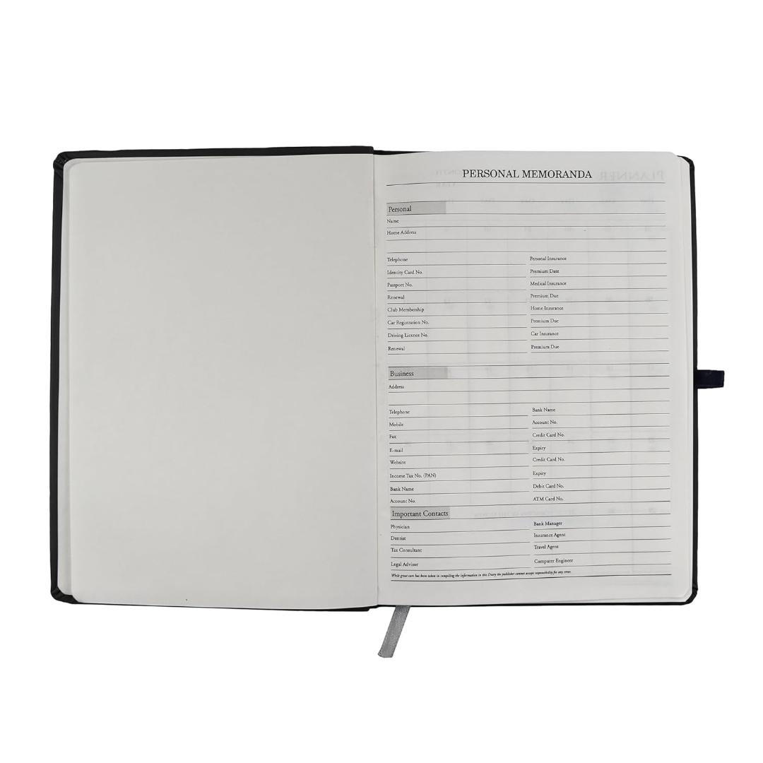 Cubic A5 PU Leather Hardbound Diary | Elastic Closure, Pen Holder & Bookmark