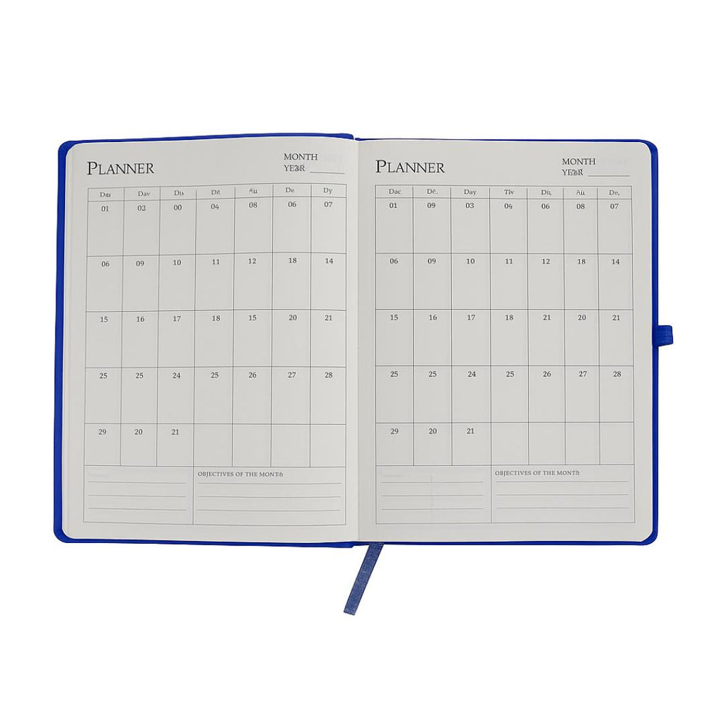 Cubic A5 PU Leather Hardbound Diary | Elastic Closure, Pen Holder & Bookmark