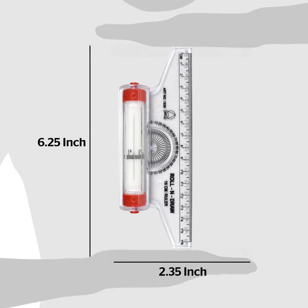 Roll N Draw Ruler 16cm | Plastic Drafting Scale for Architects & Students