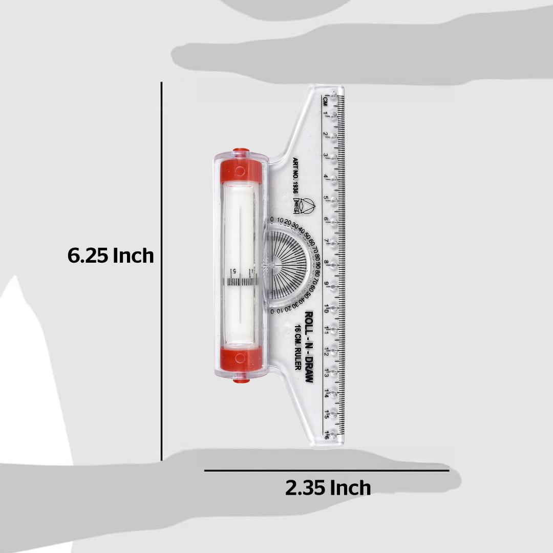 Roll N Draw Ruler 16cm | Plastic Drafting Scale for Architects & Students
