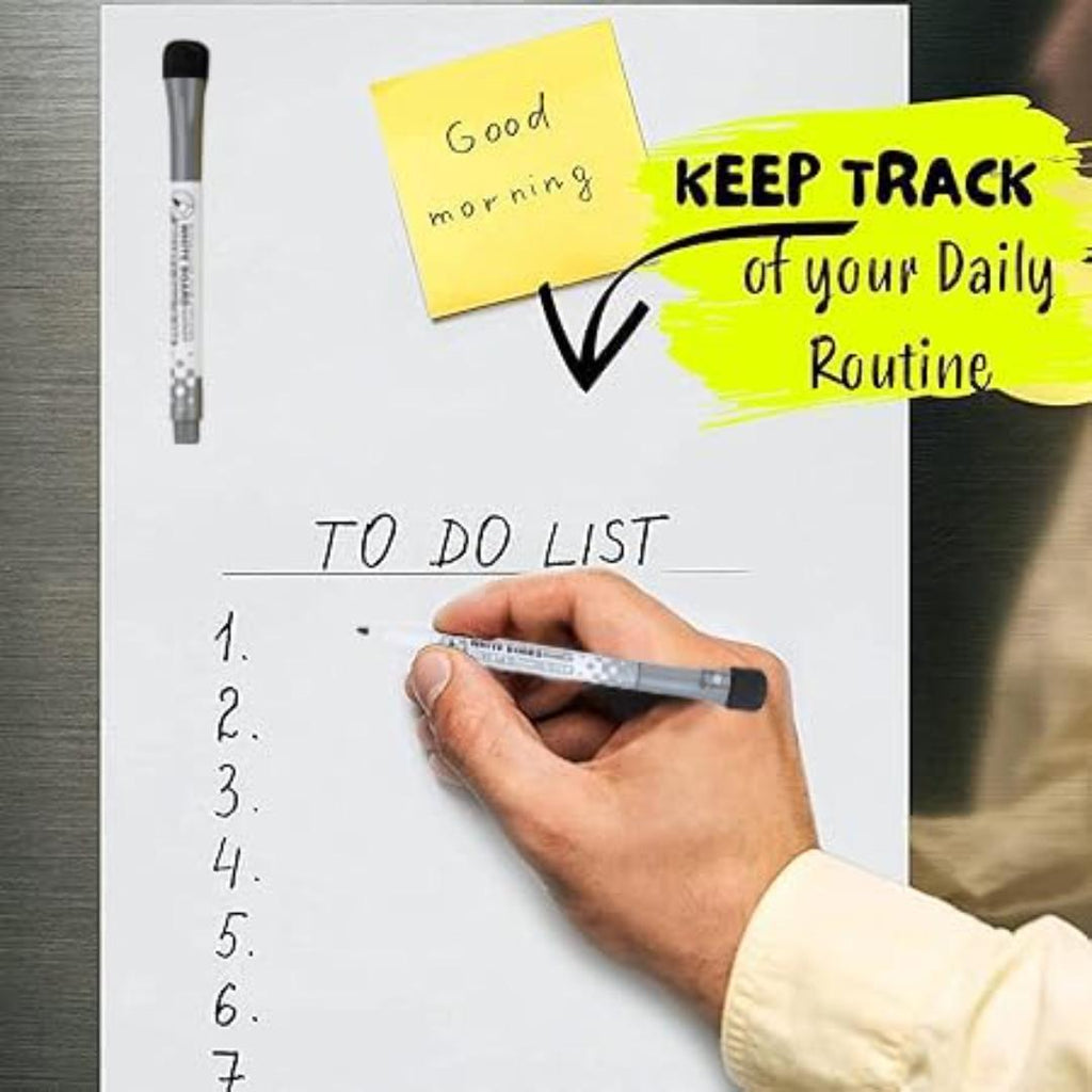 Magnetic Whiteboard Planner Sheet A4 | Reusable Fridge & Office Board
