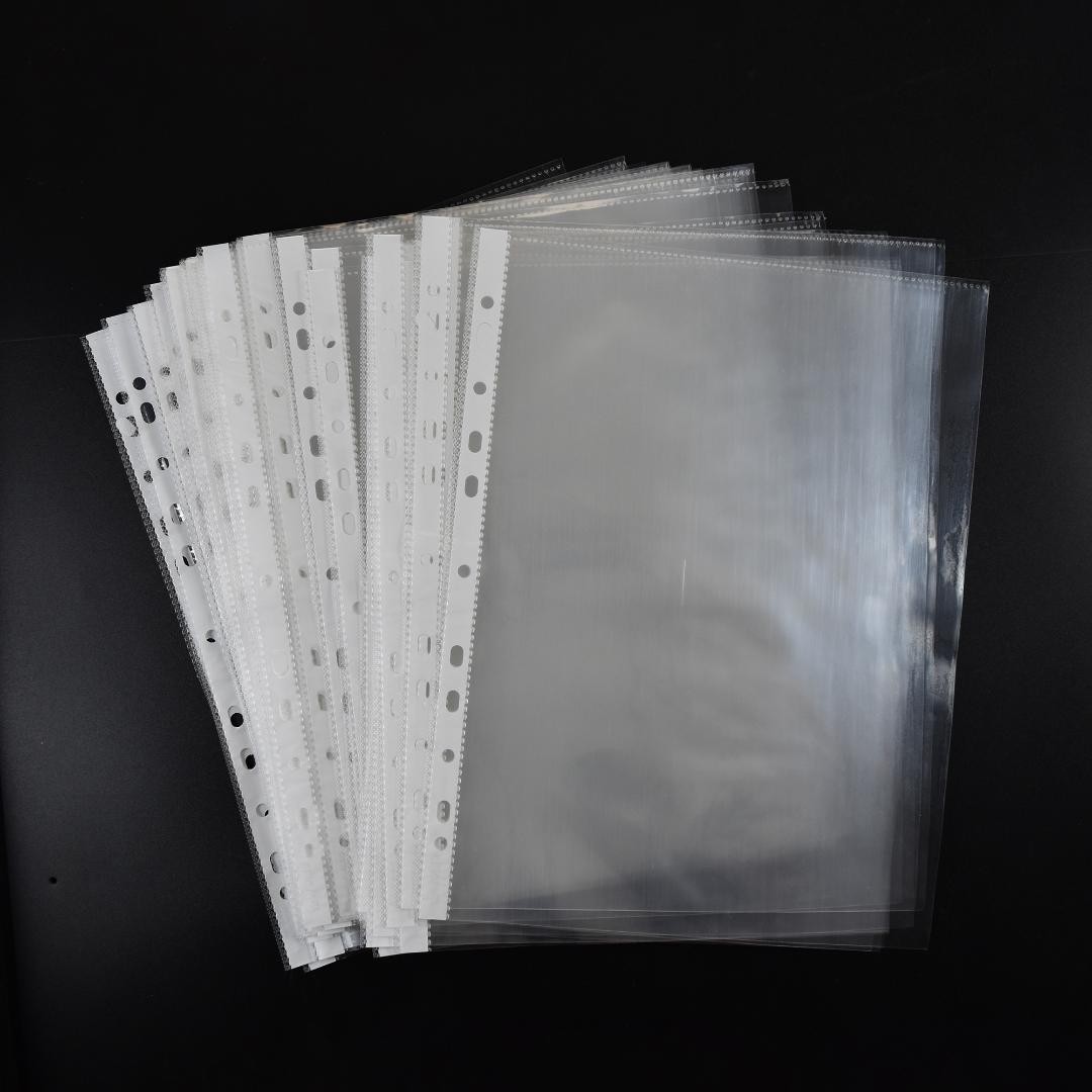 A4 Sheet Protectors 100 Micron | Transparent 11-Hole Sleeves | Pack of 50
