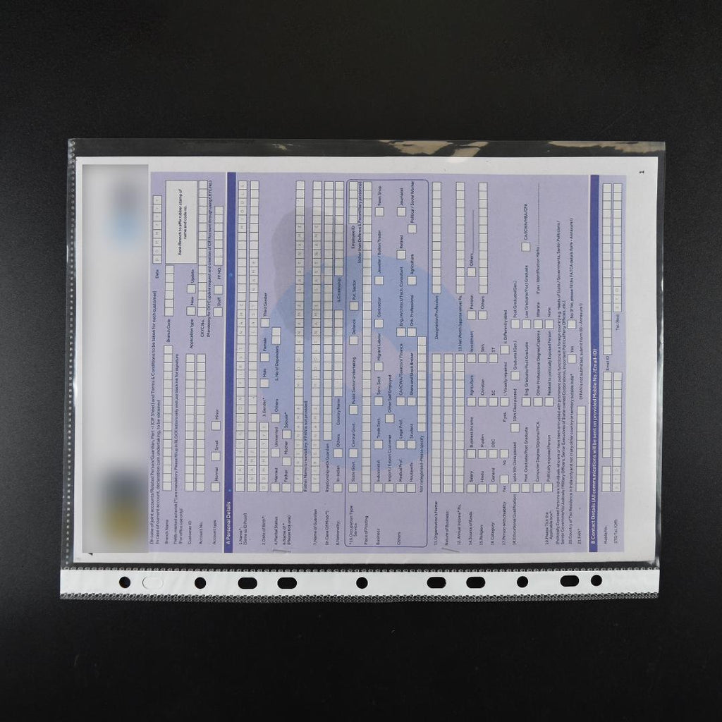 A4 Sheet Protectors 100 Micron | Transparent 11-Hole Sleeves | Pack of 50