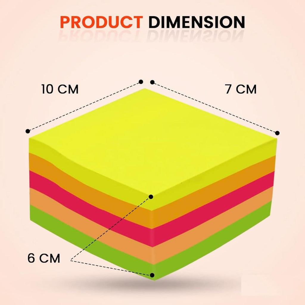 Cubic Multicolour Sticky Notes 500 Sheets | 5 Vibrant Colors