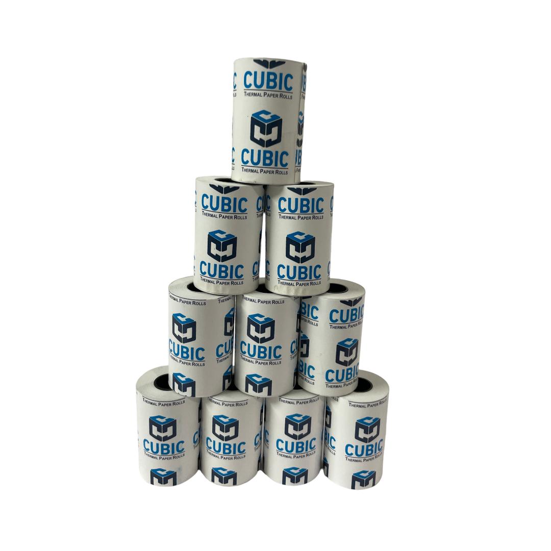 Cubic Thermal Paper Rolls | 57mm x 15m | 55 GSM | POS & Receipt Printers | Pack of 10