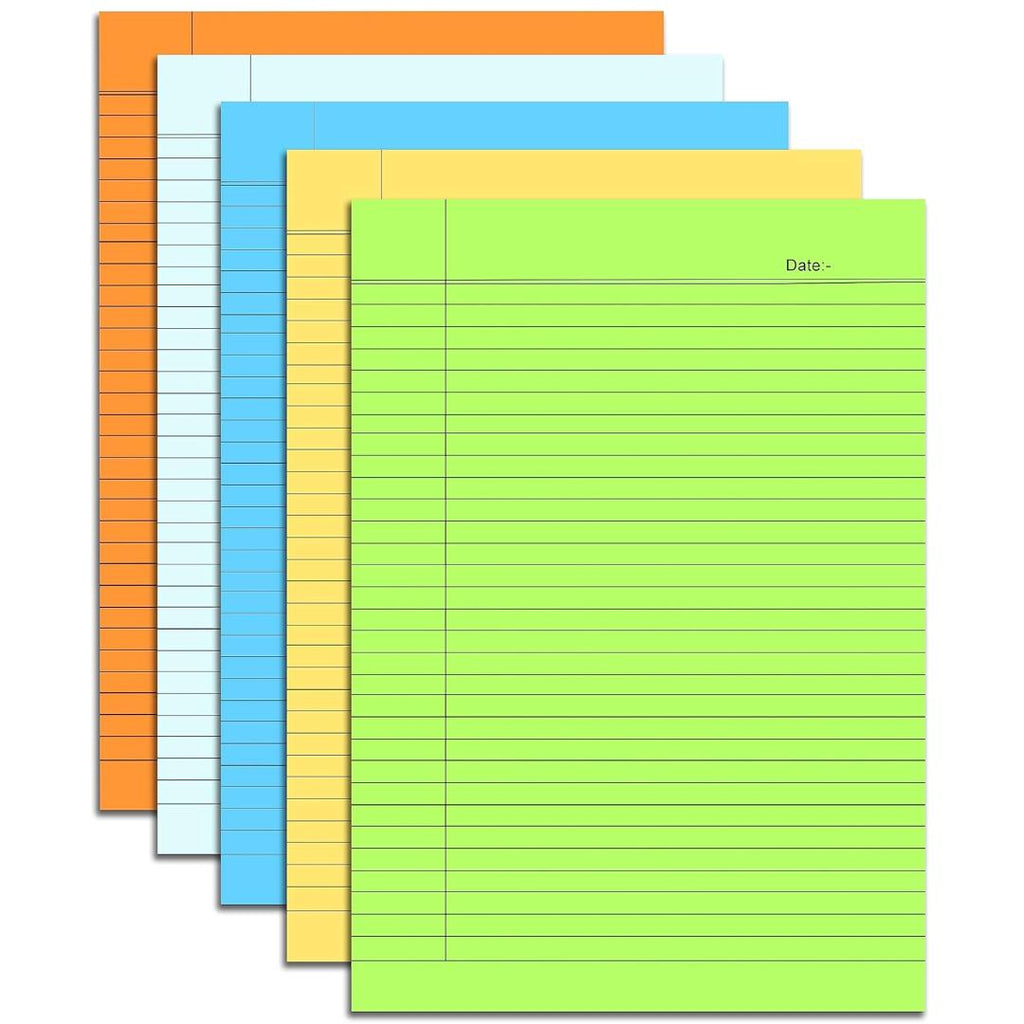 Cubic A4 Multicolour Ruled Paper | Smooth Writing Sheets | Pack of 40