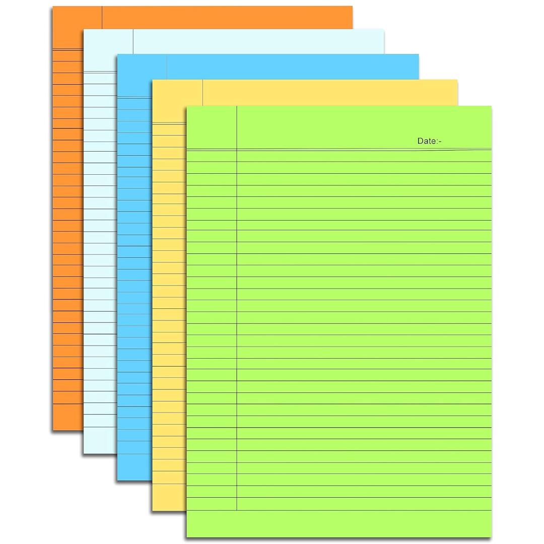 Cubic A4 Multicolour Ruled Paper | Smooth Writing Sheets | Pack of 40