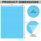 Cubic A4 Multicolour Ruled Paper | Smooth Writing Sheets | Pack of 40