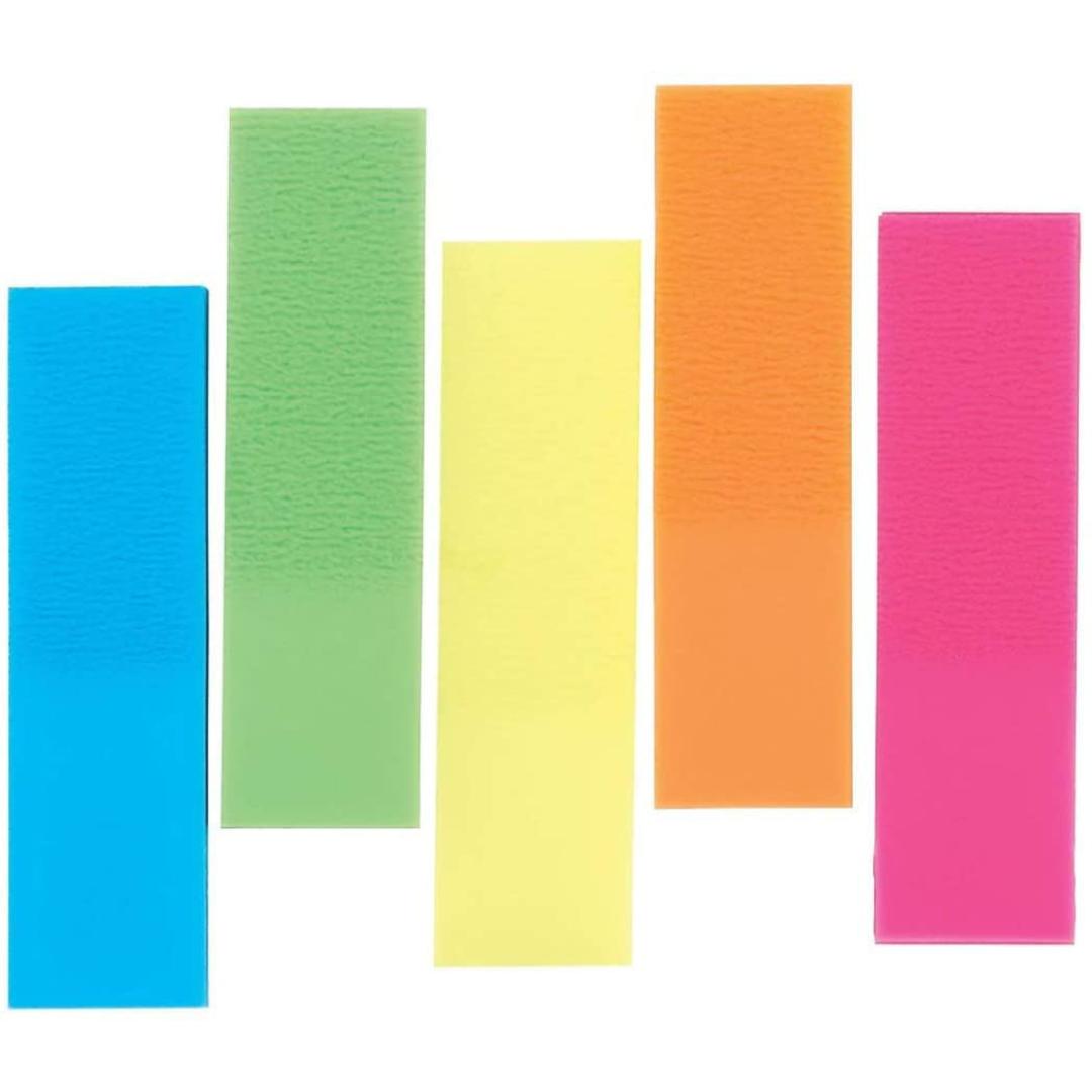 Cubic Transparent Sticky Notes Flags | 5-Color PET Page Markers | Pack of 5