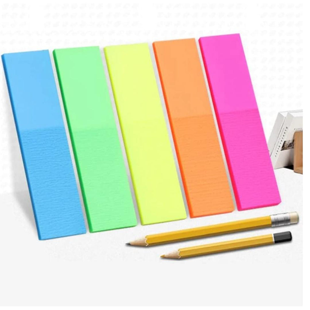 Cubic Transparent Sticky Notes Flags | 5-Color PET Page Markers | Pack of 5
