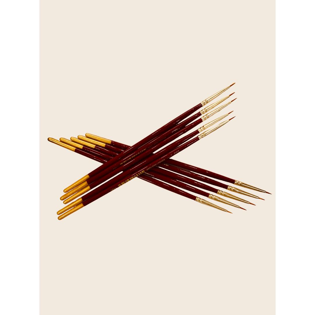 Polo Synthetic Hair Round Brushes | Artist Paintbrush Set | Pack of 10