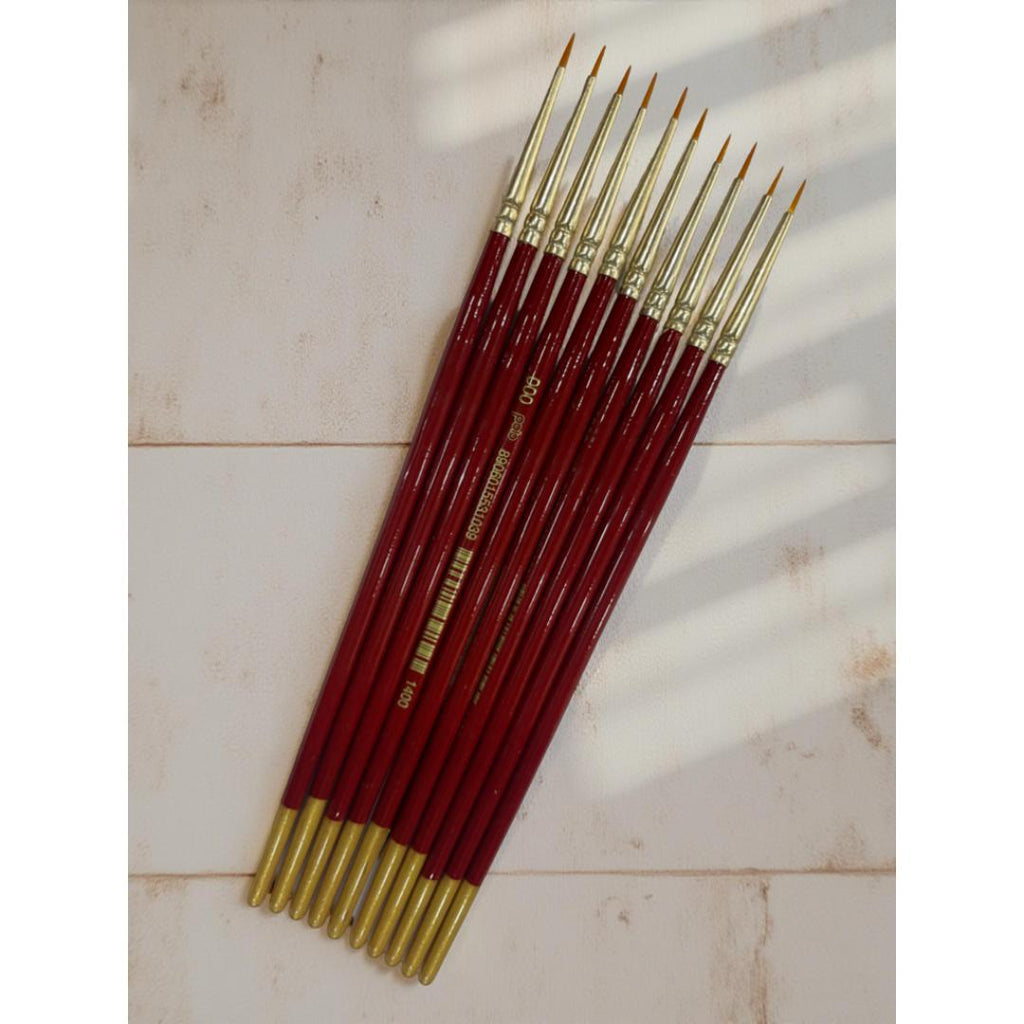 Polo Synthetic Hair Round Brushes | Artist Paintbrush Set | Pack of 10