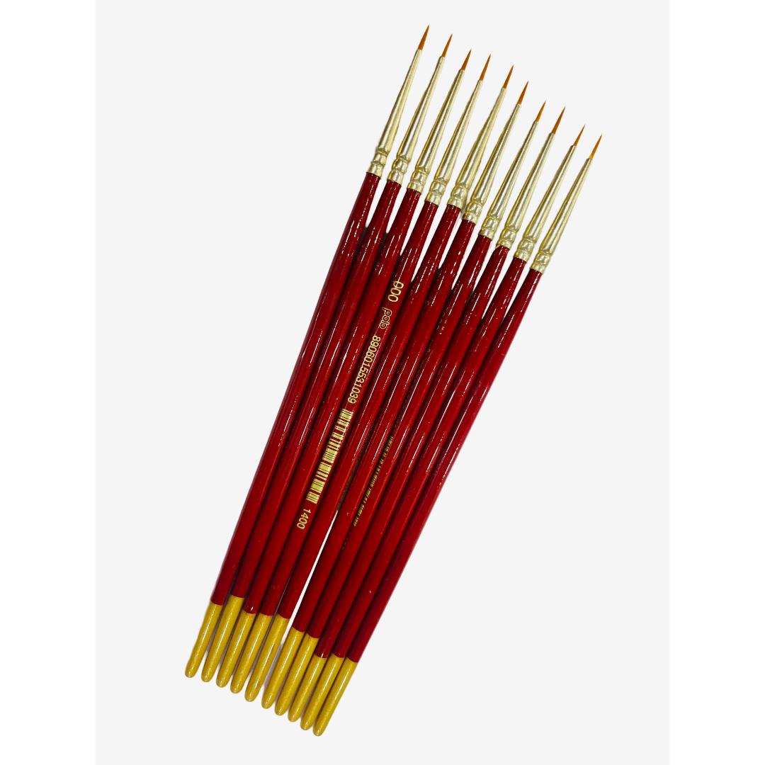 Polo Synthetic Hair Round Brushes | Artist Paintbrush Set | Pack of 10
