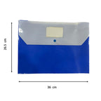 Cubic Clear Button Folder | Transparent Waterproof Document Organizer | Pack of 5