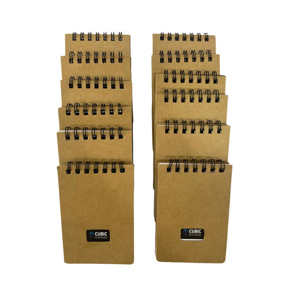Cubic A7 Wiro Pocket Notebook | Palm Notebook | Spiral-Bound | Pack of 10 & 12