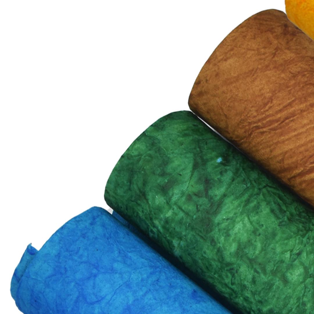 Cubic Handmade Textured Chart Paper Rolls | Multicolour | Pack of 6