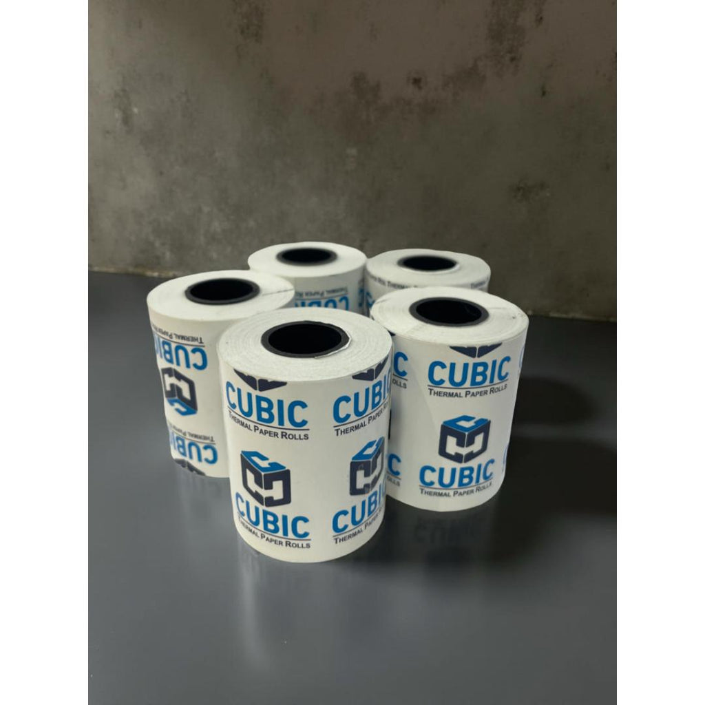 Cubic Thermal Paper Rolls | 55 GSM | POS Billing Receipt Paper | Pack of 5