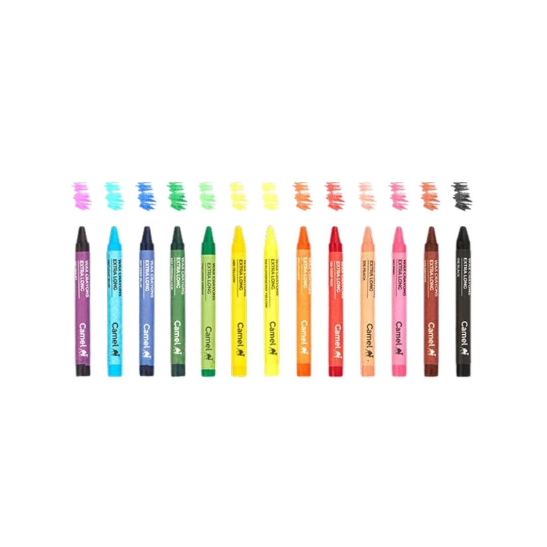 Camel Wax Crayons – 12 Shades Extra-Long