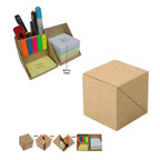 Gravity Eco-Friendly Wooden Sticky Notes Cube with Page Markers & Pen Stand