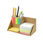 Gravity Eco-Friendly Wooden Sticky Notes Cube with Page Markers & Pen Stand