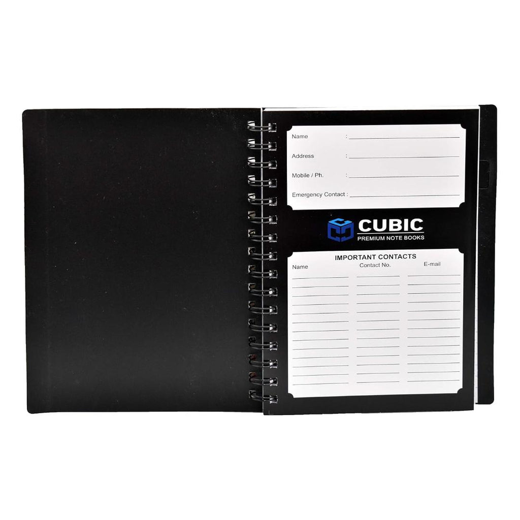 CUBIC A5 Wiro Notebook | 1 Subject | 160 Pages | Black