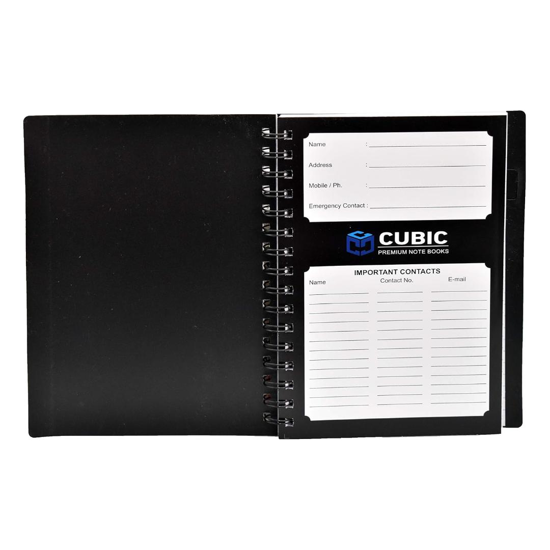 CUBIC A5 Wiro Notebook | 1 Subject | 160 Pages | Black