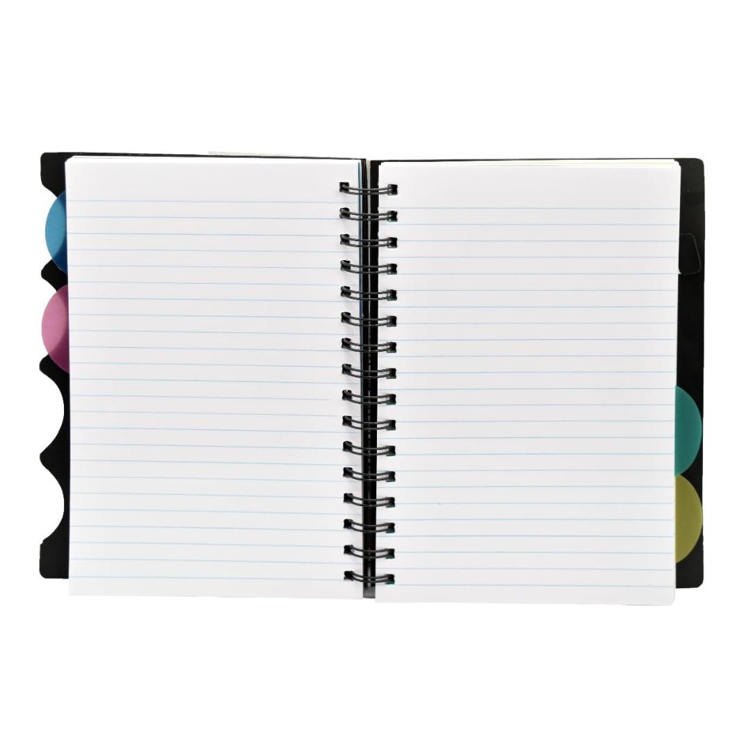 CUBIC A5 Wiro Notebook | 5 Subject | 300 Pages | Black