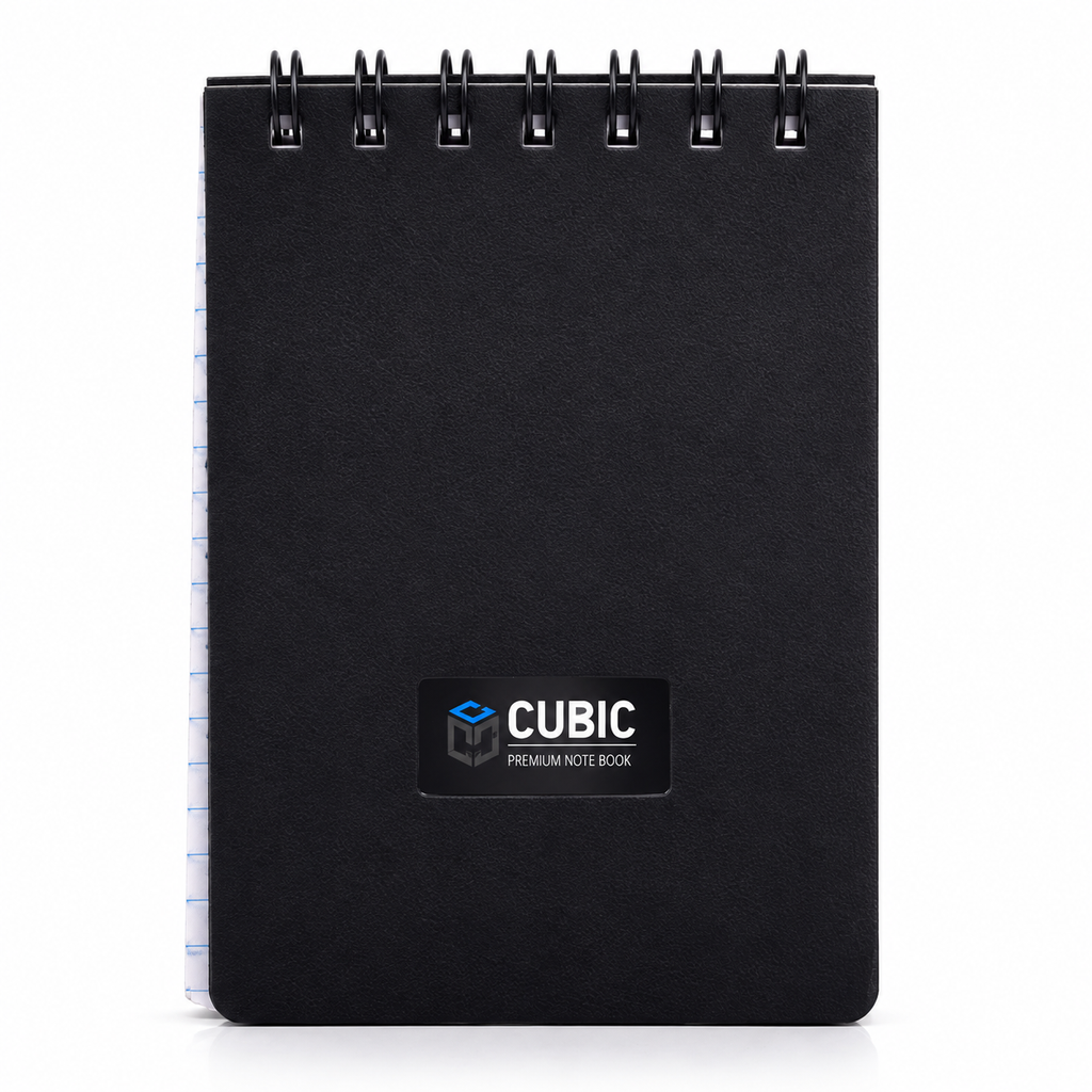 CUBIC A7 Eco Wiro Notebook | Pocket Size | 45 Pages | Black | Pack of 10
