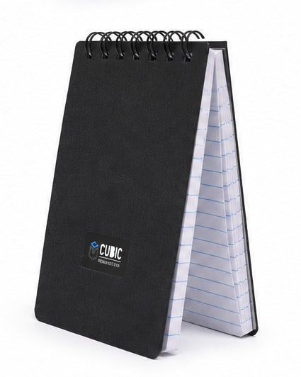CUBIC A7 Eco Wiro Notebook | Pocket Size | 45 Pages | Black | Pack of 10
