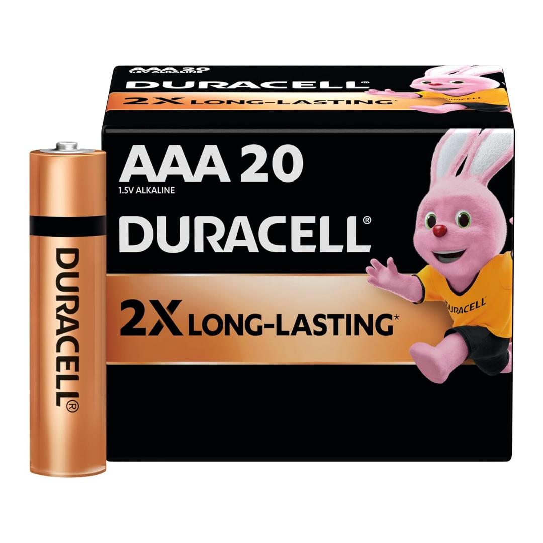 Duracell AAA (LR03) Alkaline Batteries | 1.5V | Pack of 20