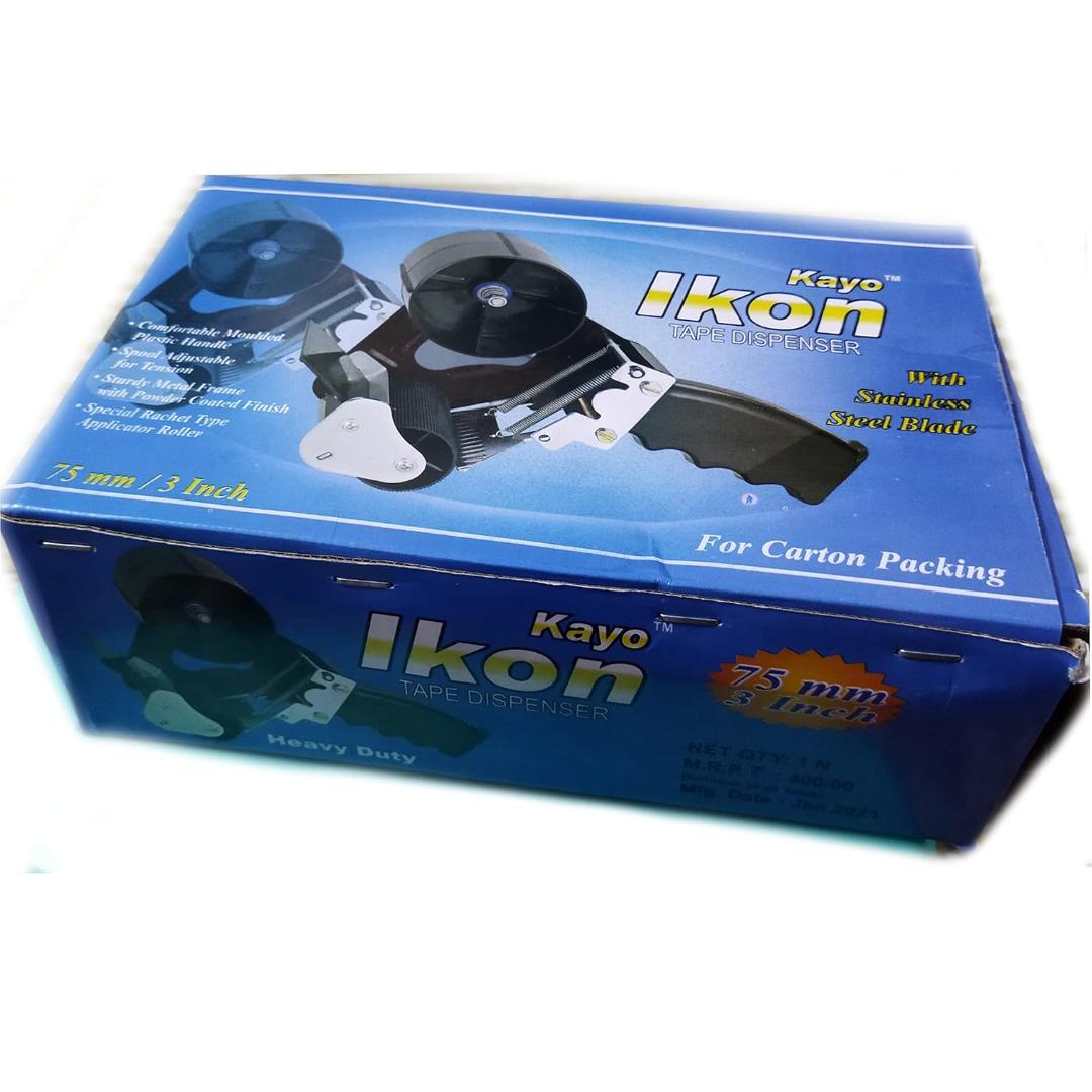 Ikon Steel Packing Tape Dispenser | 3 Inch | Heavy Duty | Pack of 1