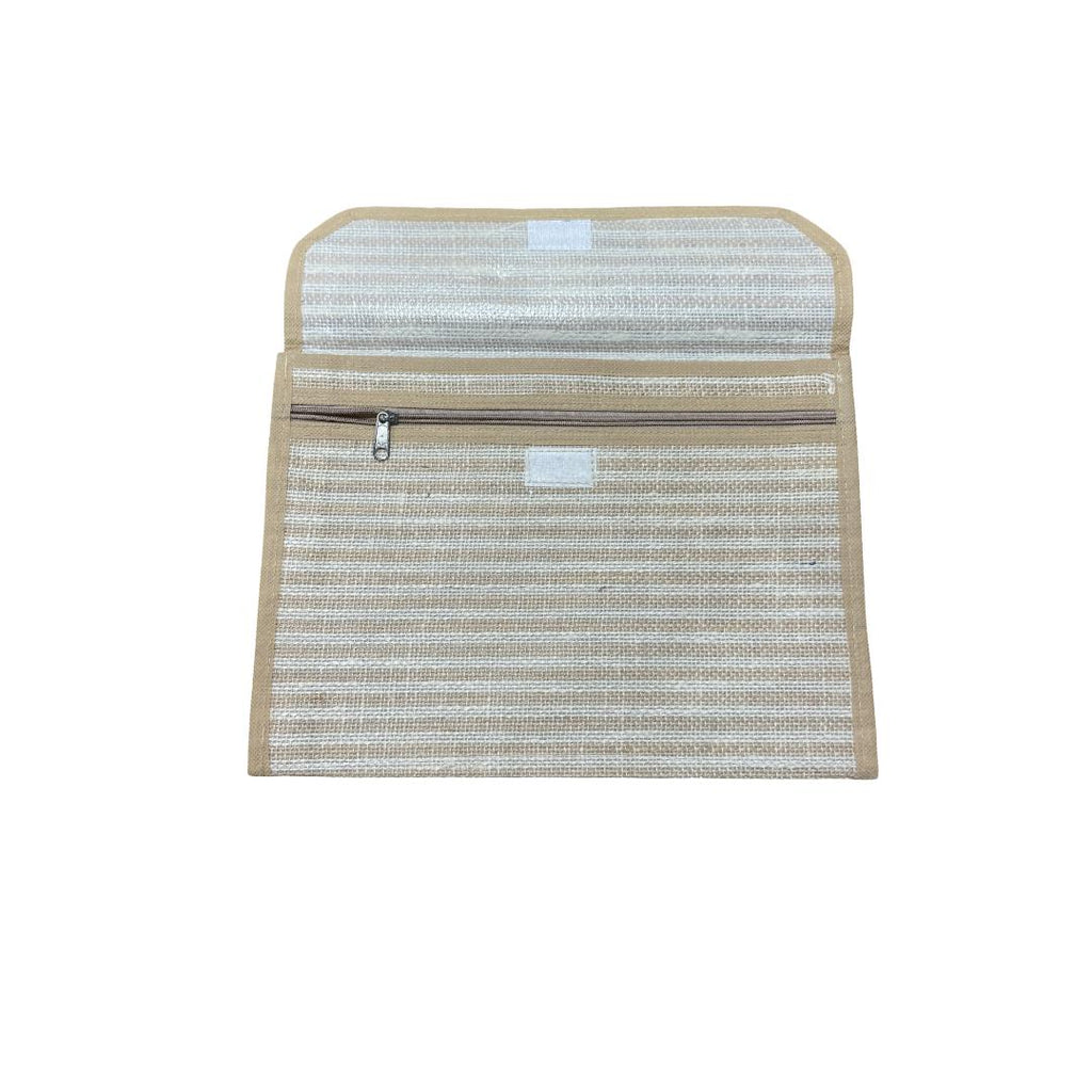 Cubic Jute File | File Organizer Zipper pocket with Velcro Closure