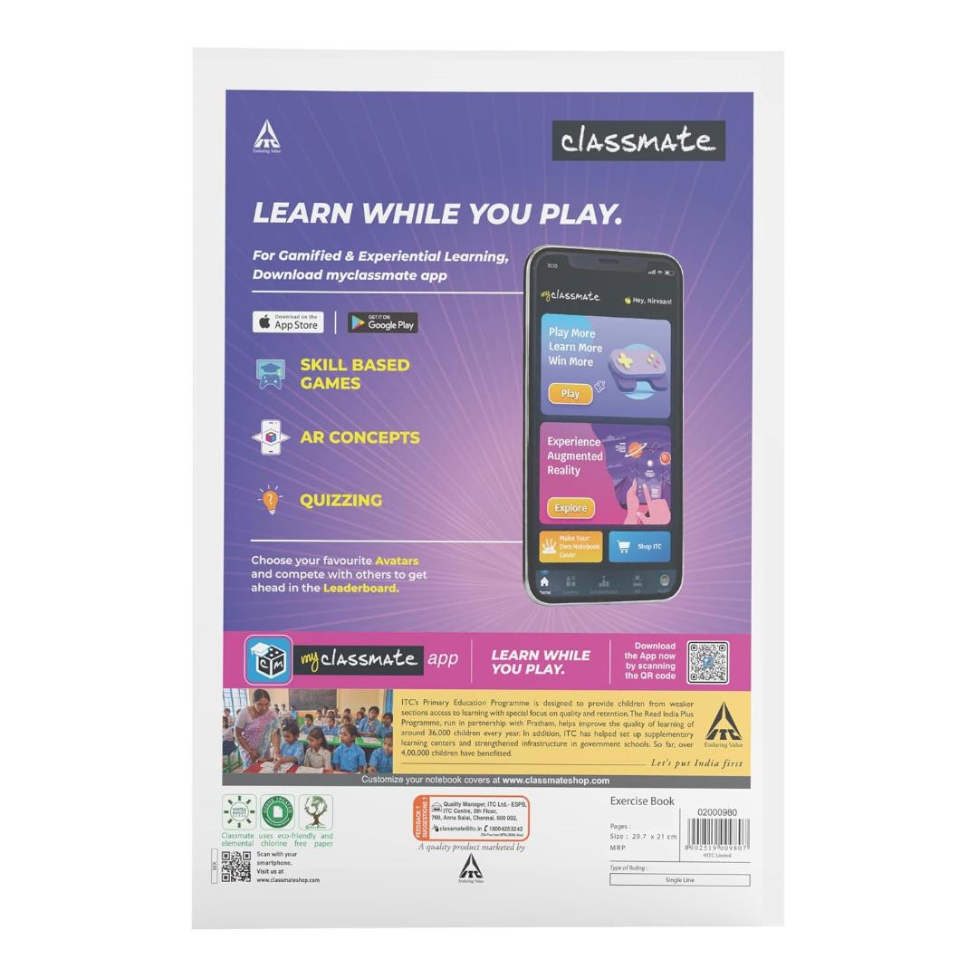 Classmate Longbook | Single Line | Soft Cover | 297 × 210 mm