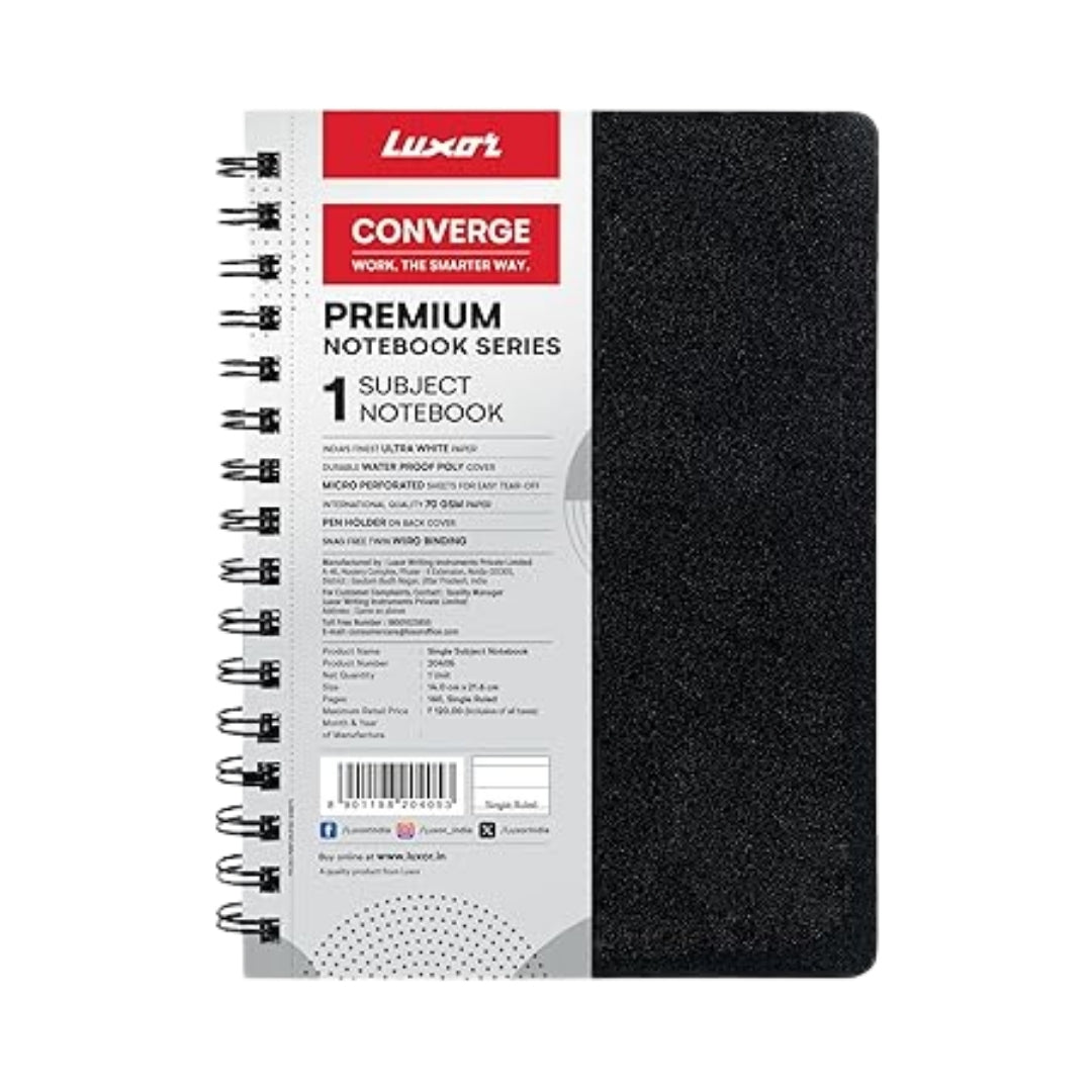 Luxor Wiro A5 Notebook | 1 Subject | 70 GSM Ruled Paper