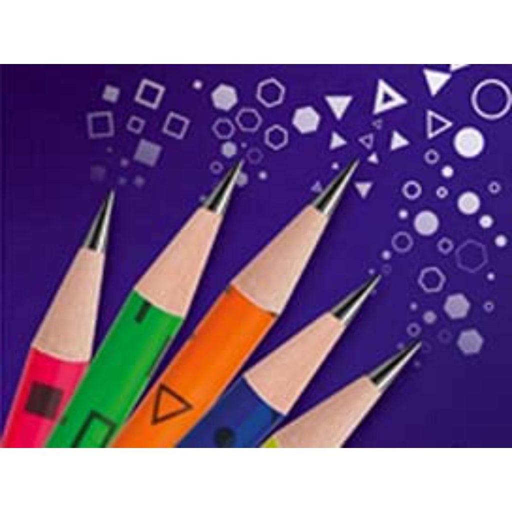 NATARAJ Fluro Bright Printed Pencils | HB Graphite Pencils | Pack of 10