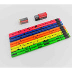 NATARAJ Fluro Bright Printed Pencils | HB Graphite Pencils | Pack of 10