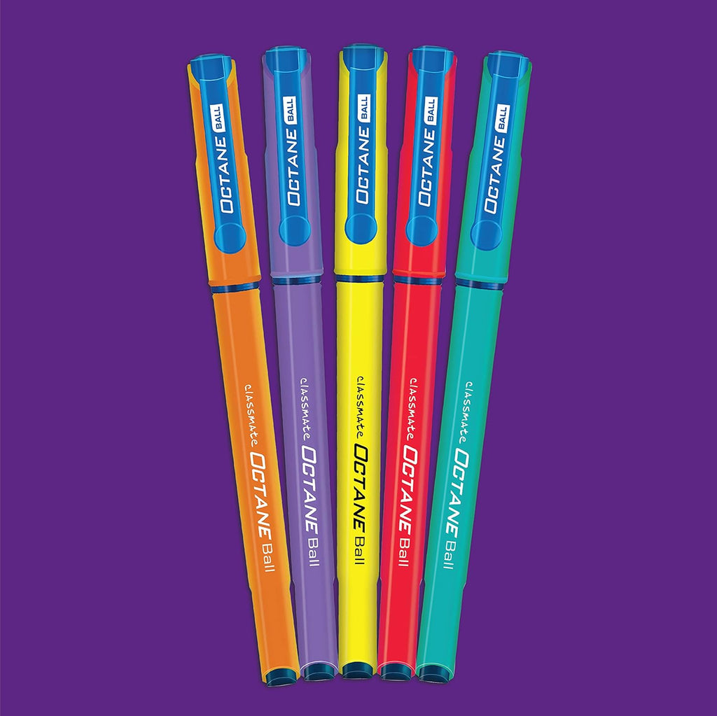 Classmate Octane Ball Colourfest Pens | Smooth Writing Pens Blue Pack of 10