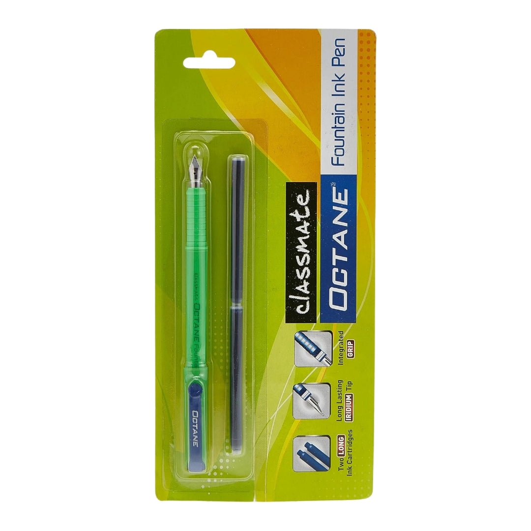 Classmate Octane Fountain Pen | Iridium Tip Ink Pen Set | Blue